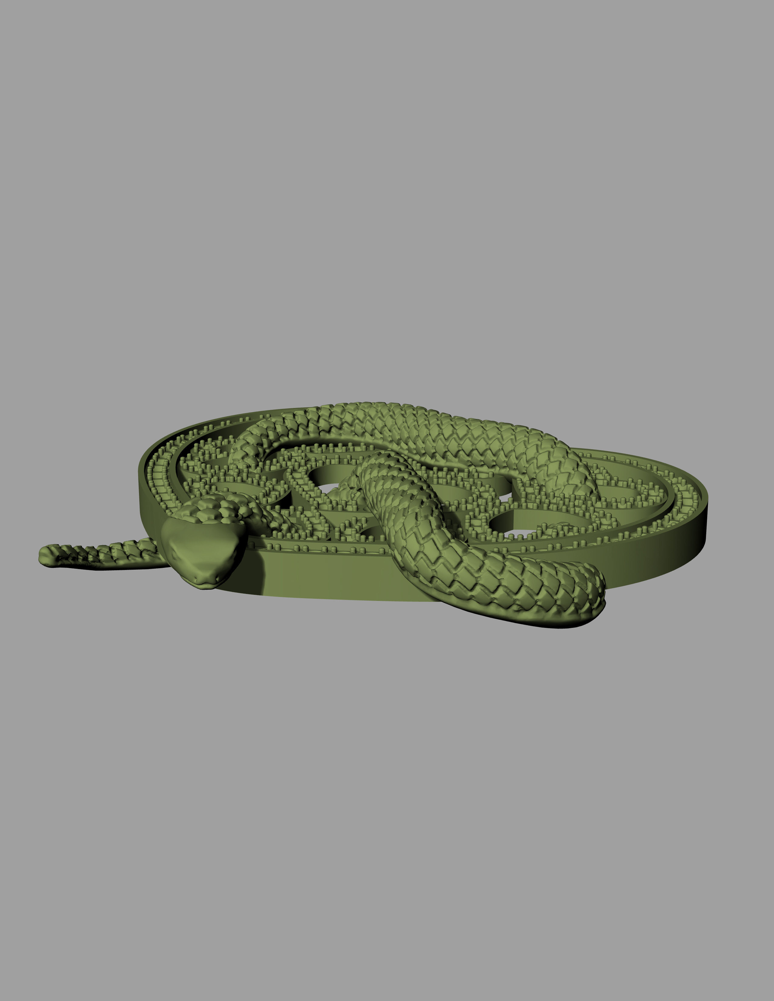 Pendant hearts with a snake 3D print model_3