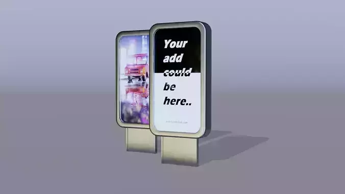 Billboard mockup of Low-poly 3D model