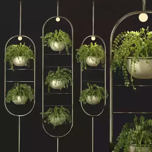 Metal hanging lamp Indoor round Plant pot partition divider 3D model