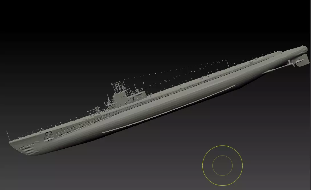 American submarine Gato 3D model_0