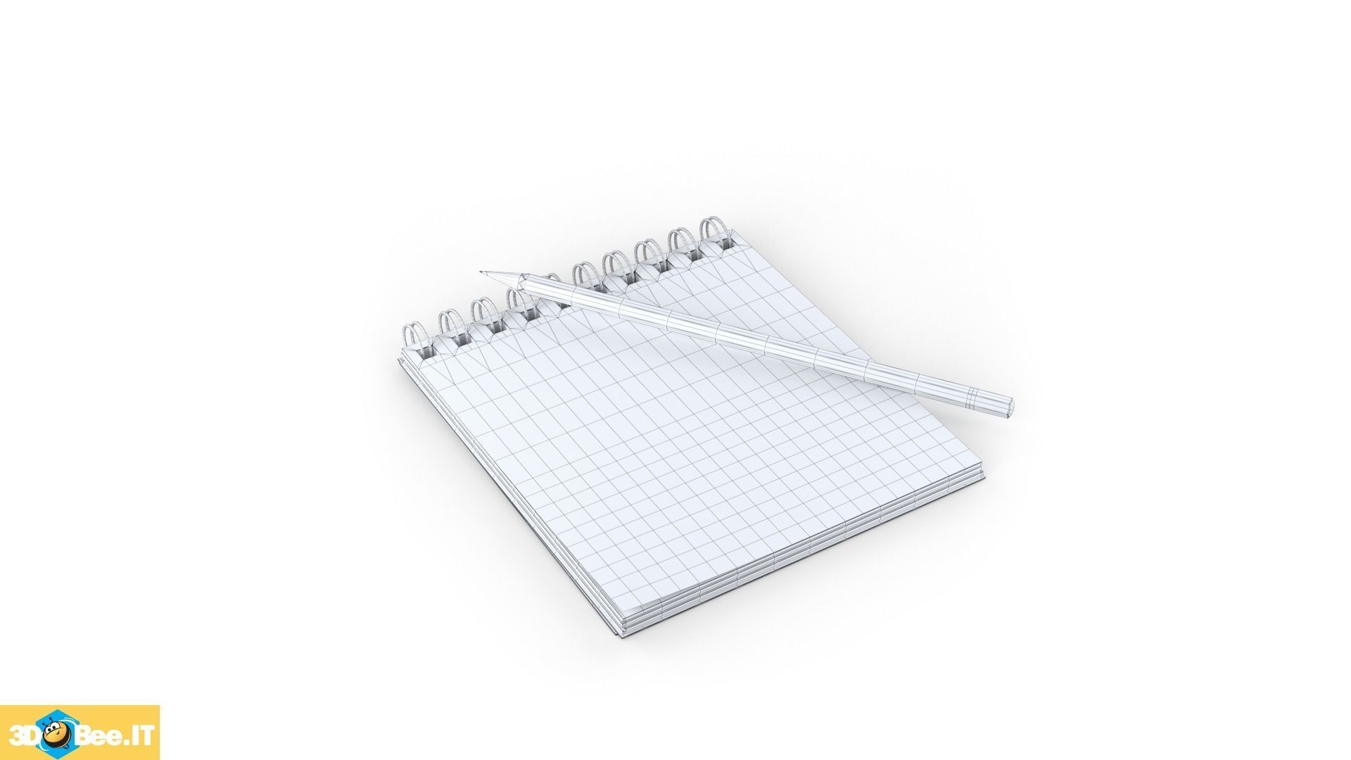 Sketchbook And Pencil Free 3D model_2