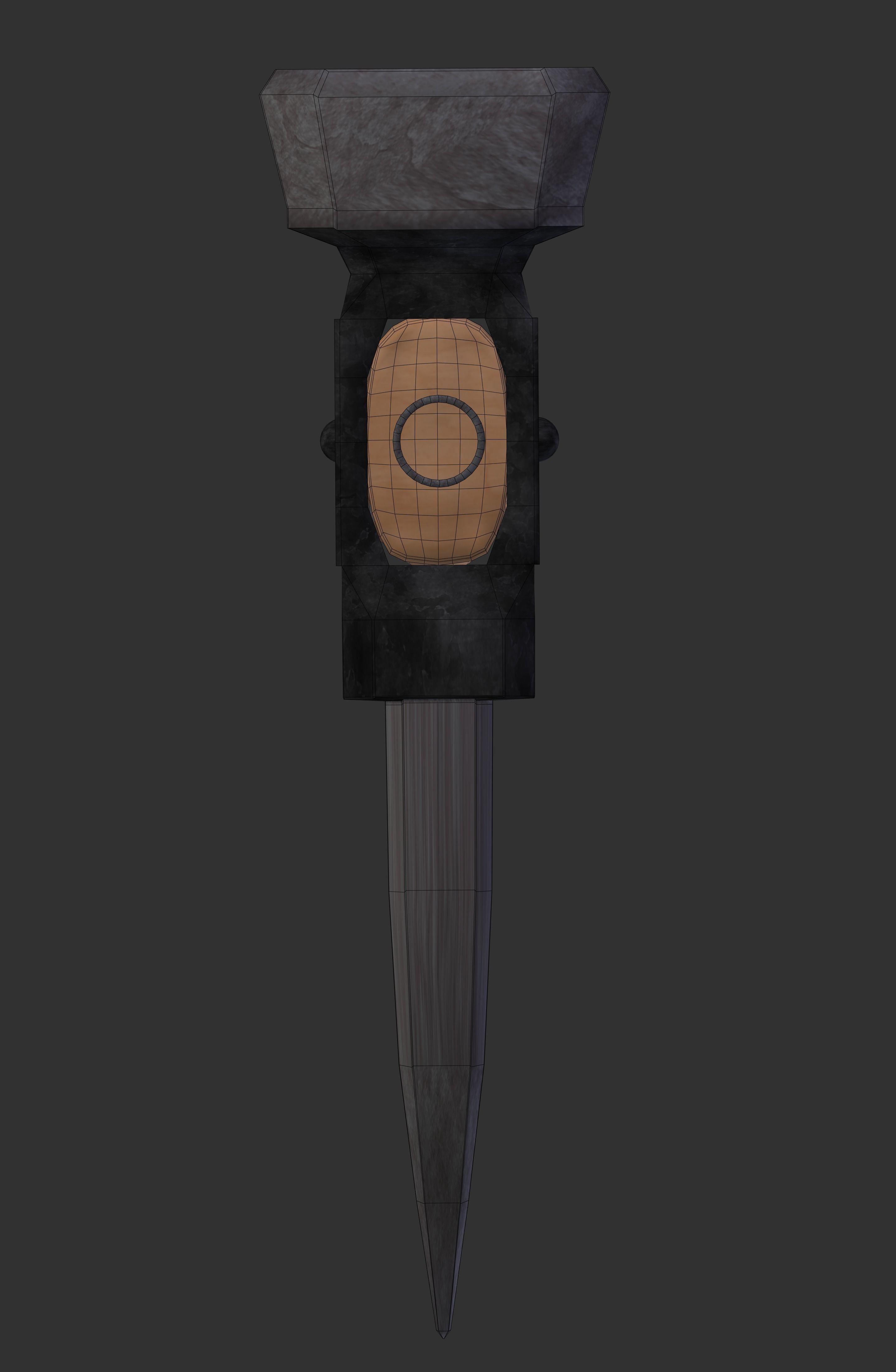 medieval warpick Low-poly 3D model_6