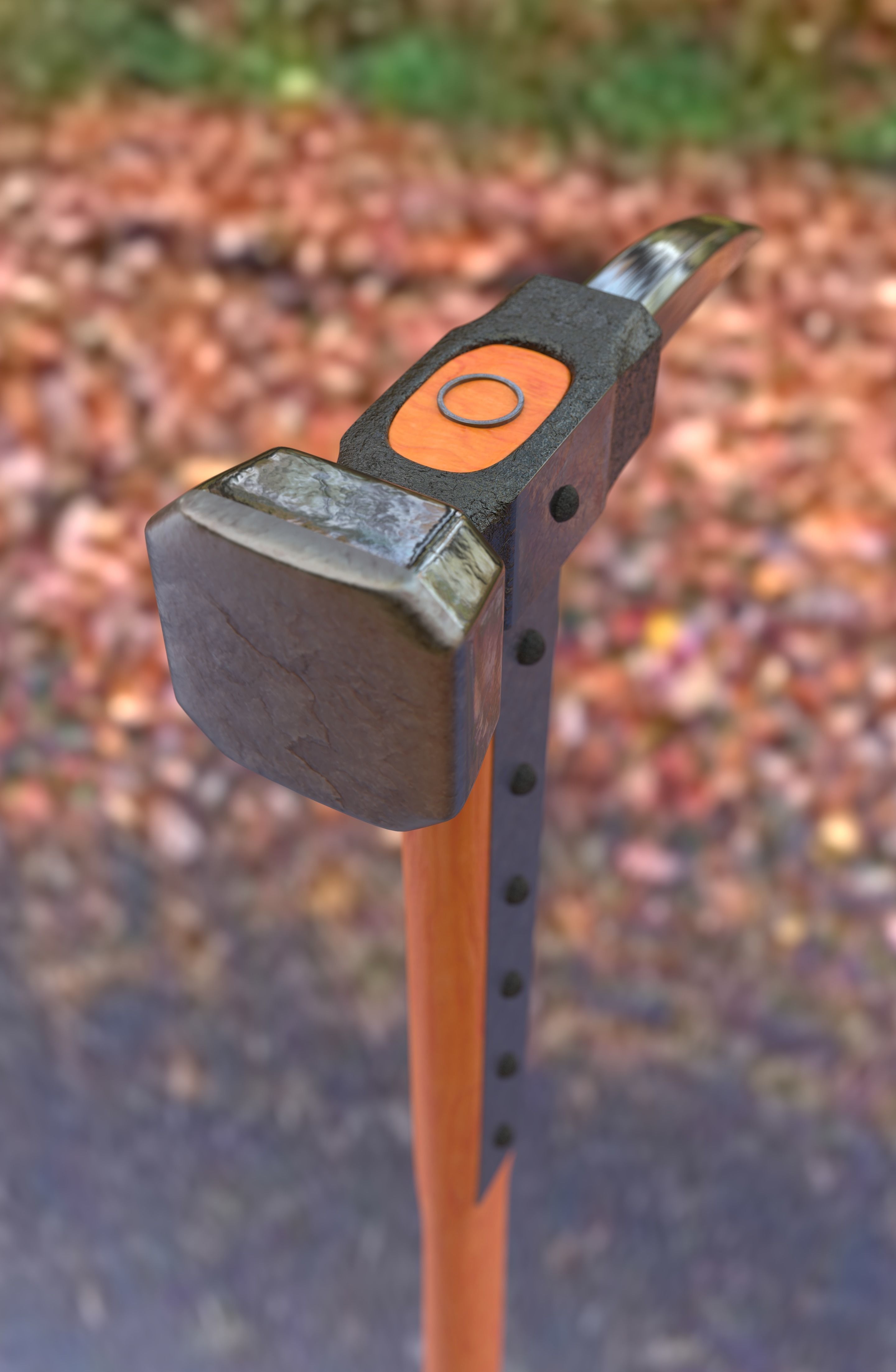 medieval warpick Low-poly 3D model_16