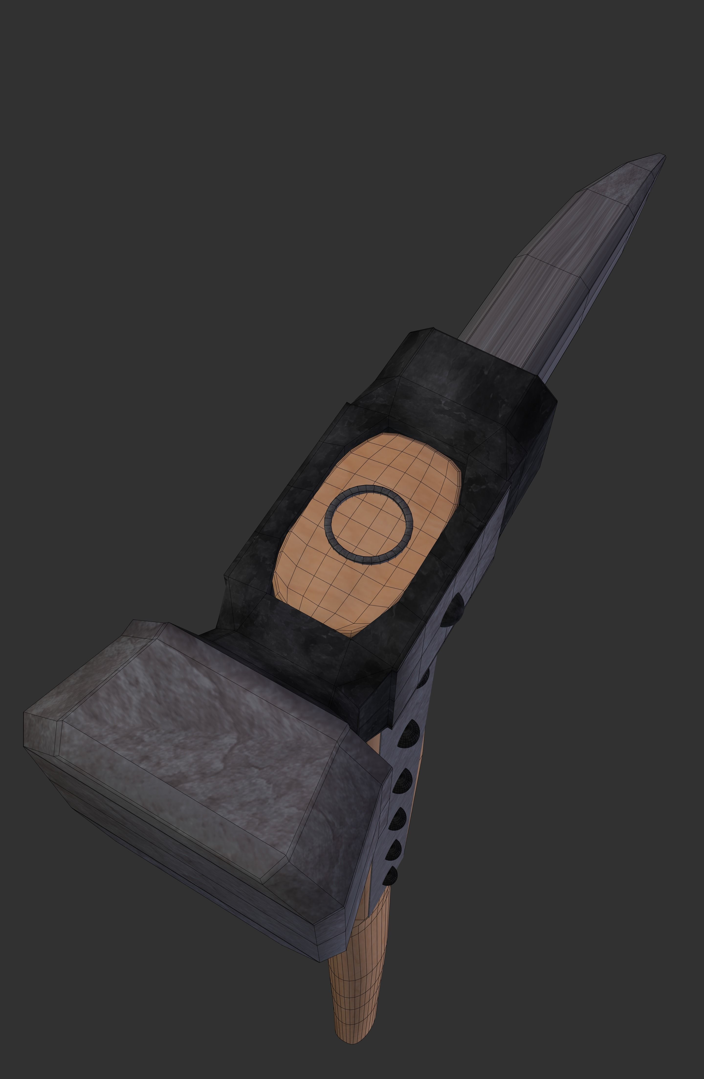 medieval warpick Low-poly 3D model_10