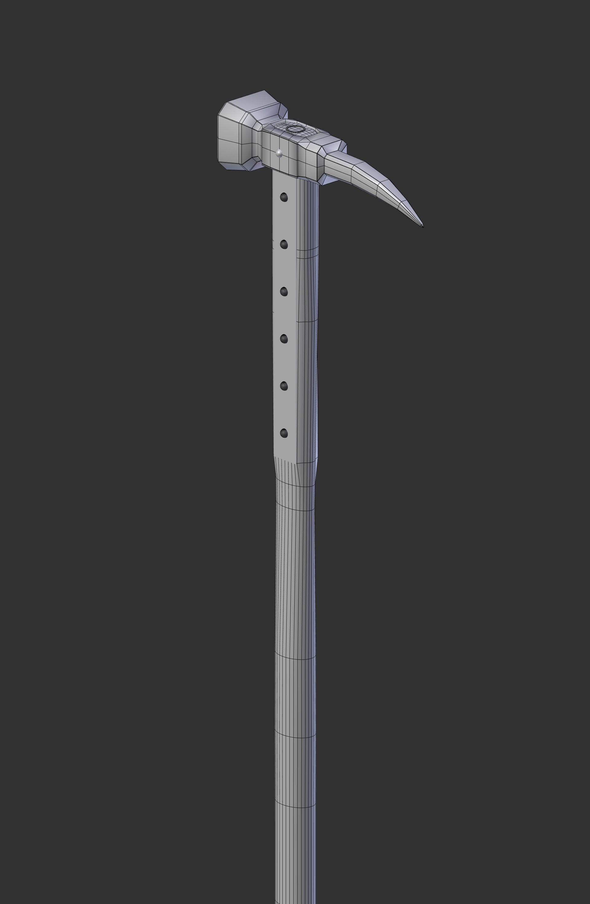 medieval warpick Low-poly 3D model_14