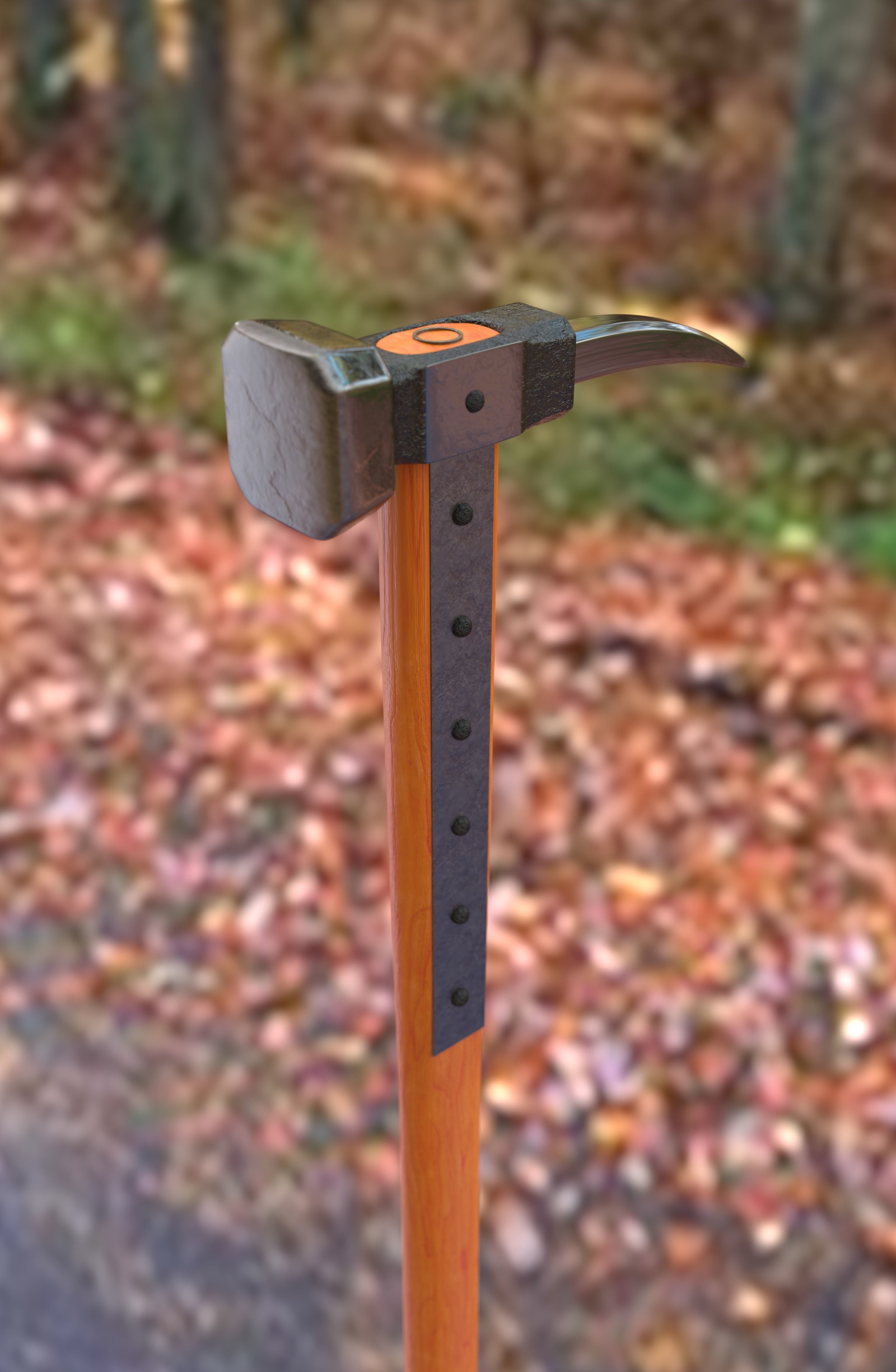 medieval warpick Low-poly 3D model_17
