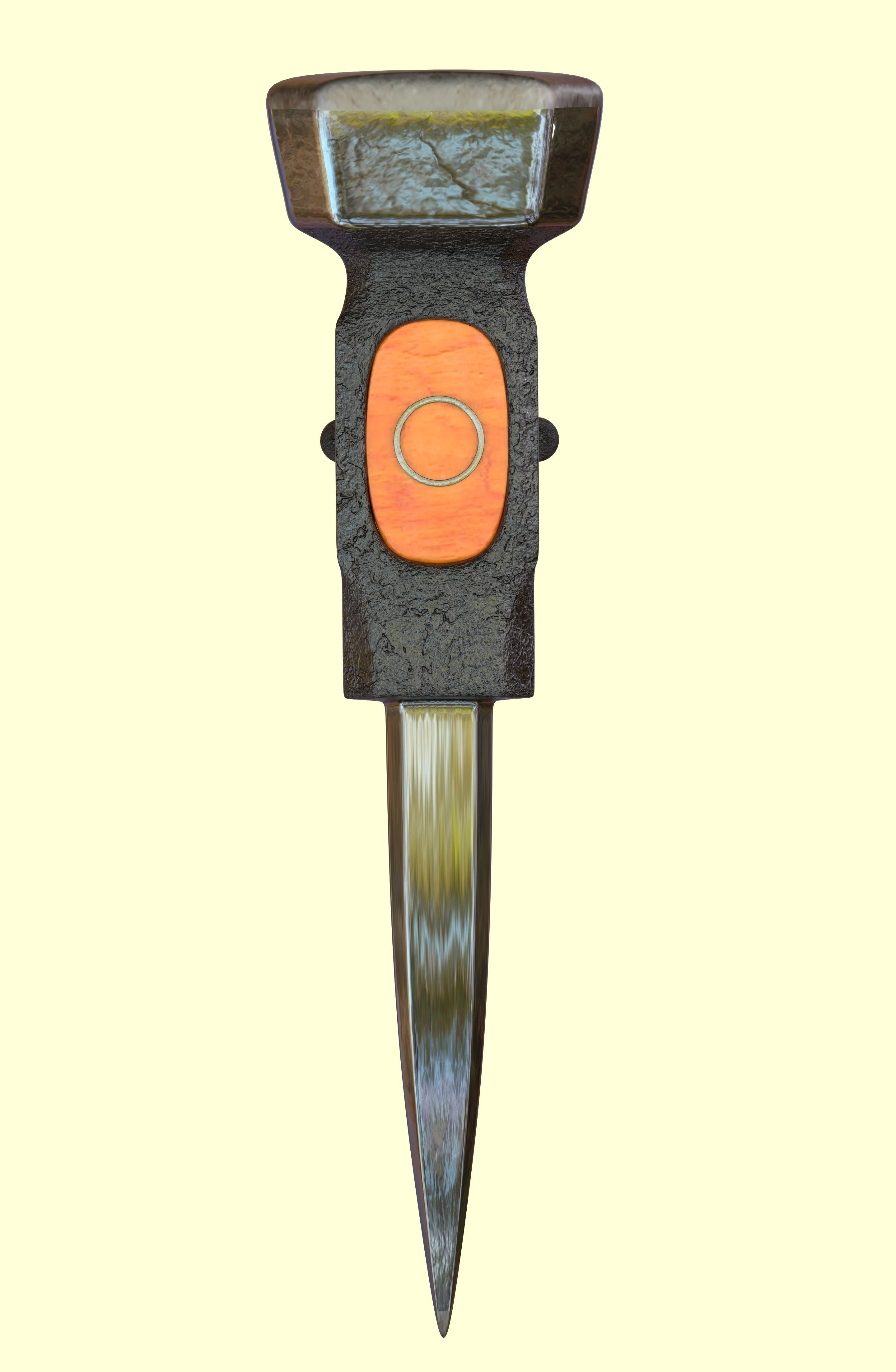 medieval warpick Low-poly 3D model_5