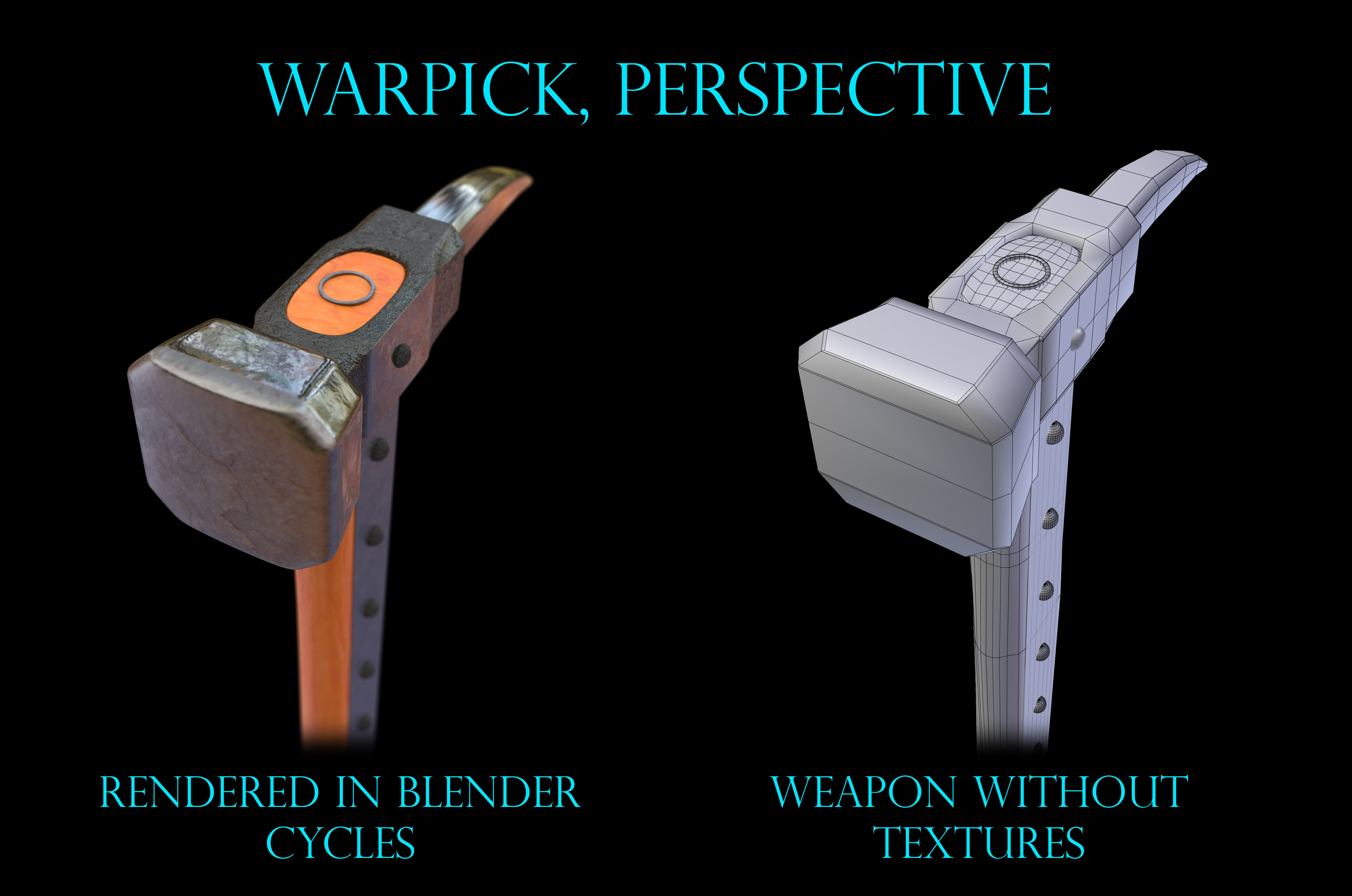 medieval warpick Low-poly 3D model_1