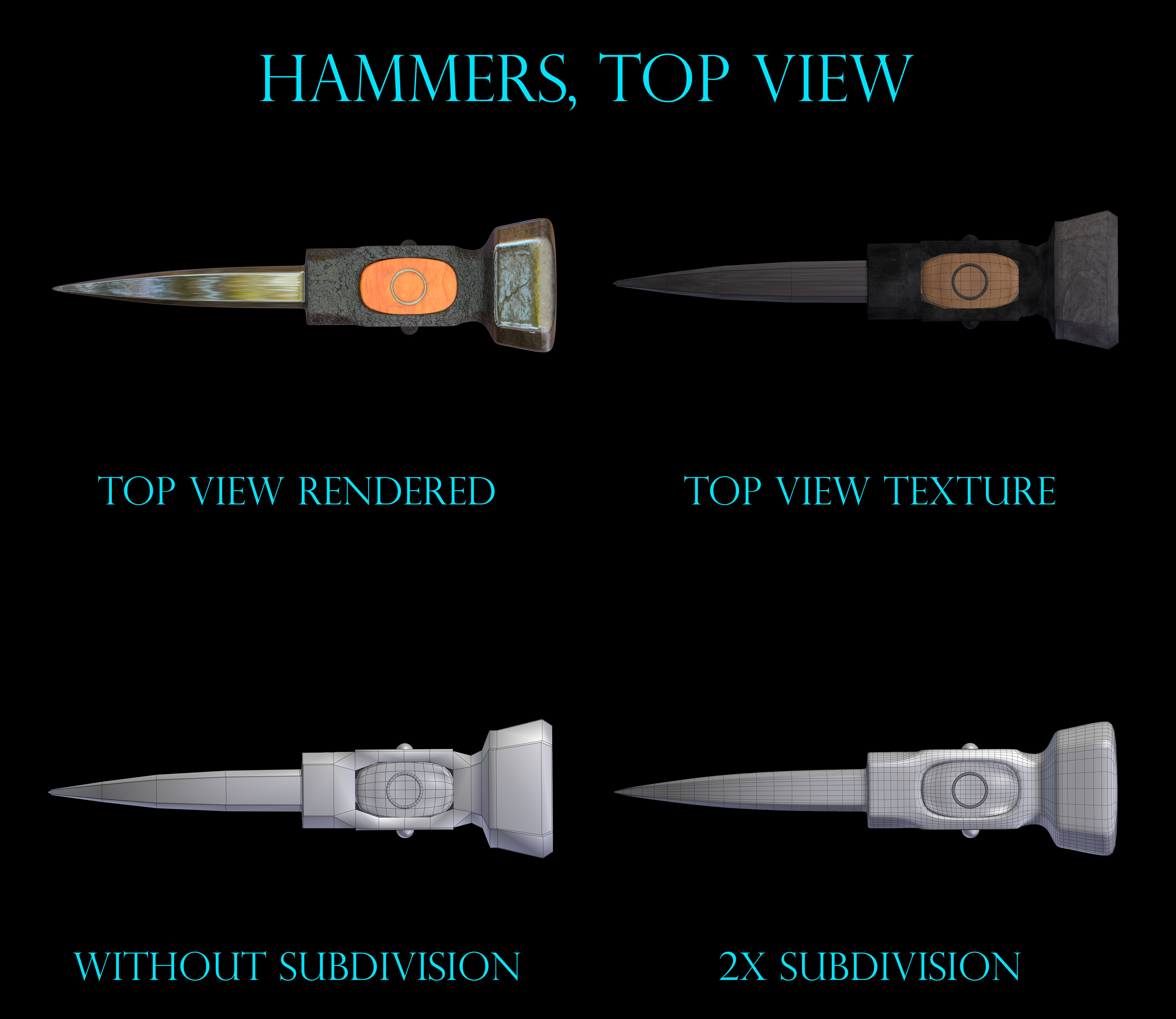 medieval warpick Low-poly 3D model_3