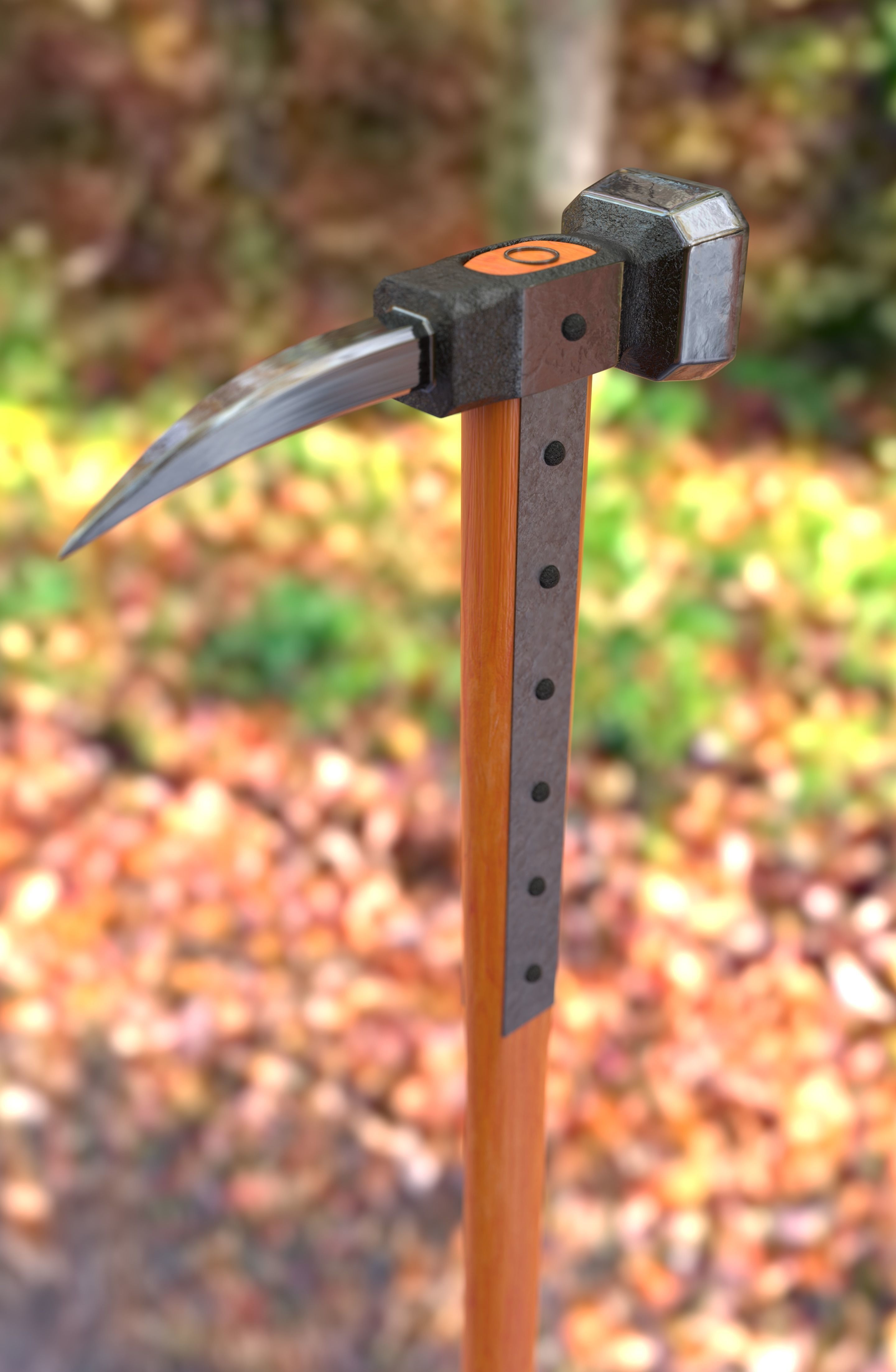 medieval warpick Low-poly 3D model_15
