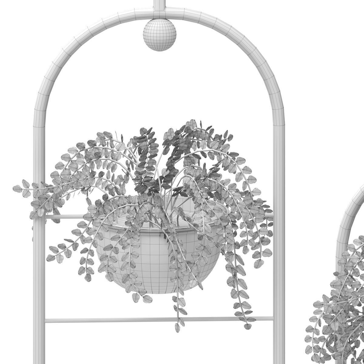 Hanging metal plant vine pot lighting lamp partition divider 3D Model Collection_4