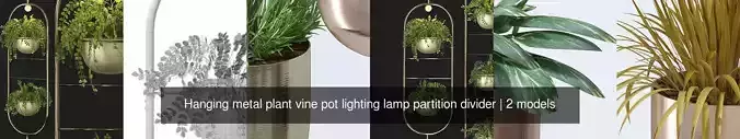 Hanging metal plant vine pot lighting lamp partition divider