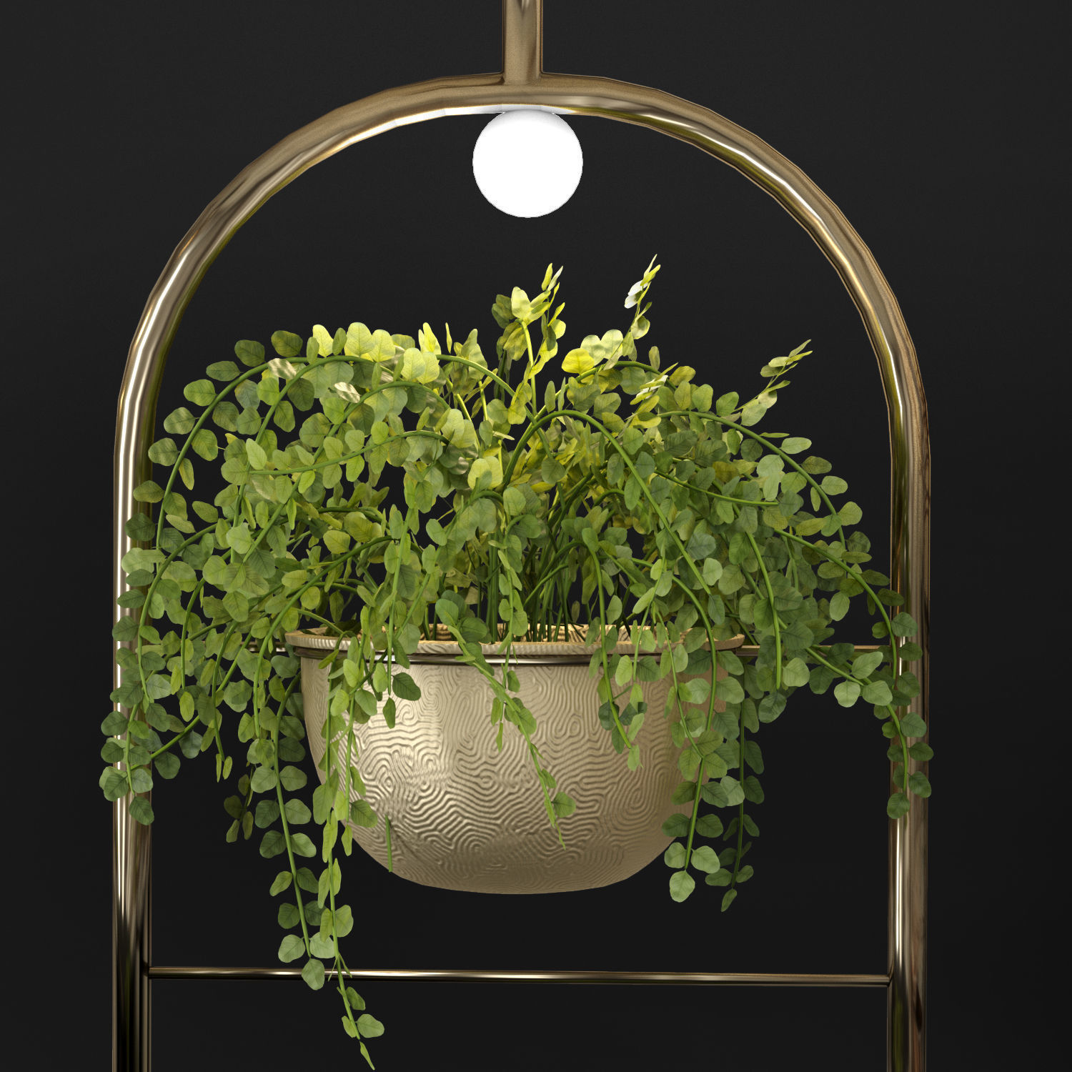 Hanging metal plant vine pot lighting lamp partition divider 3D Model Collection_7