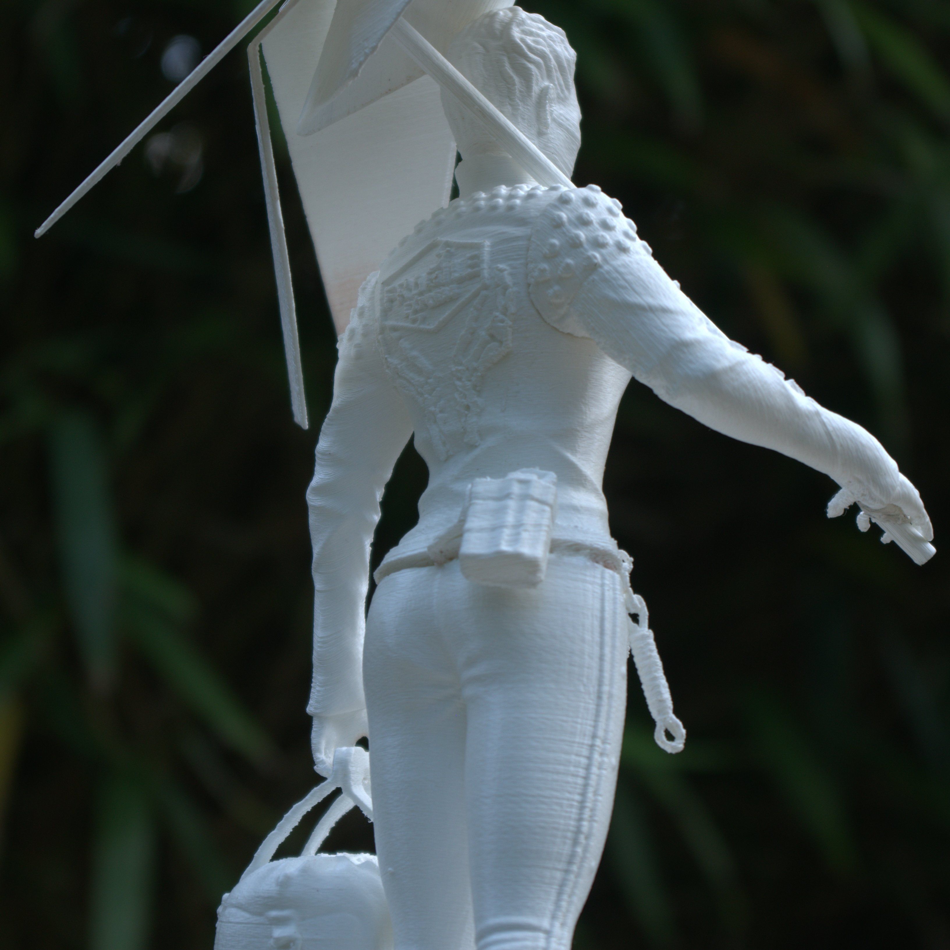 FRAGILE sculpture of woman holding umbrella 3D print model_1