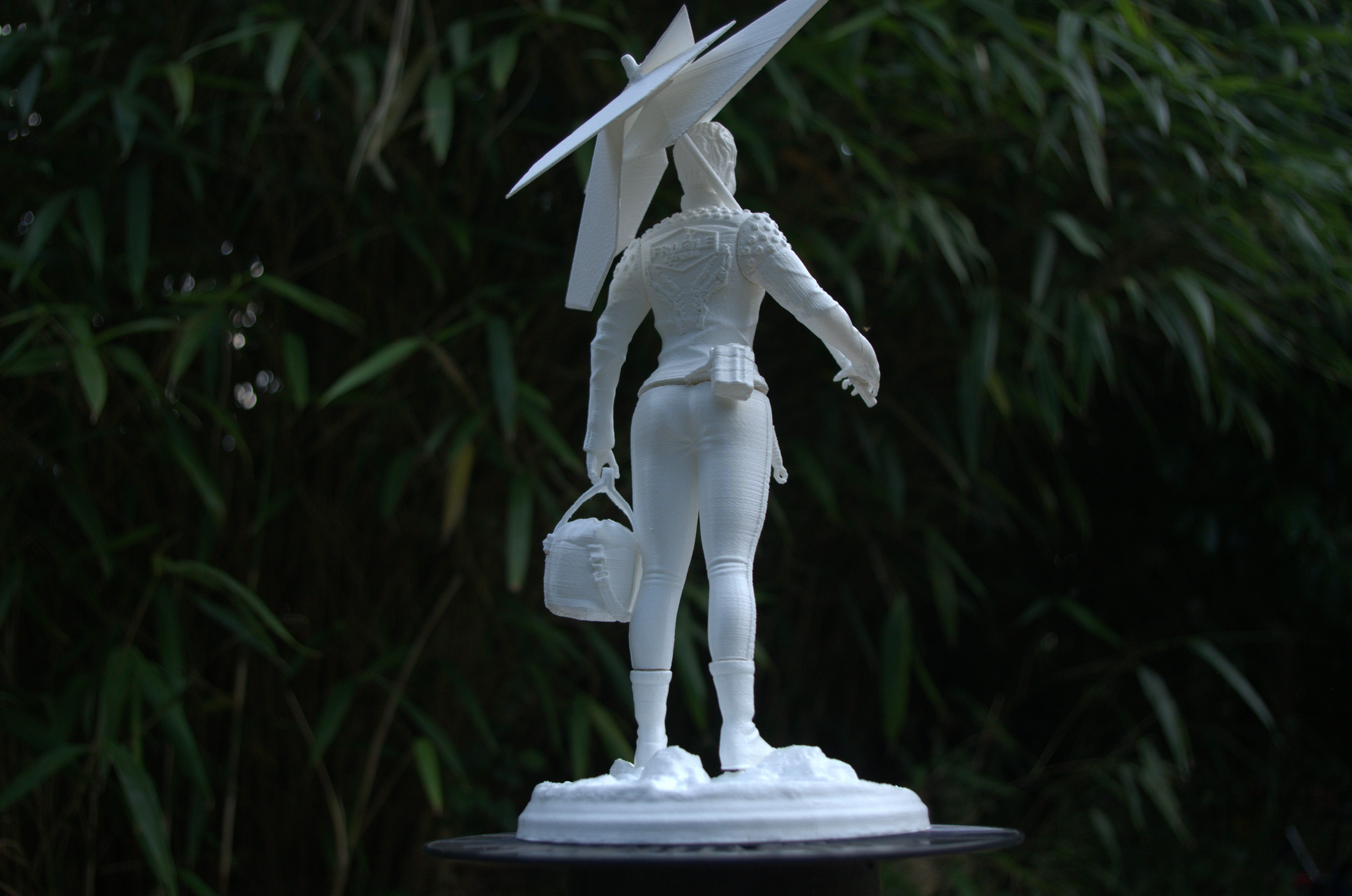 FRAGILE sculpture of woman holding umbrella 3D print model_6