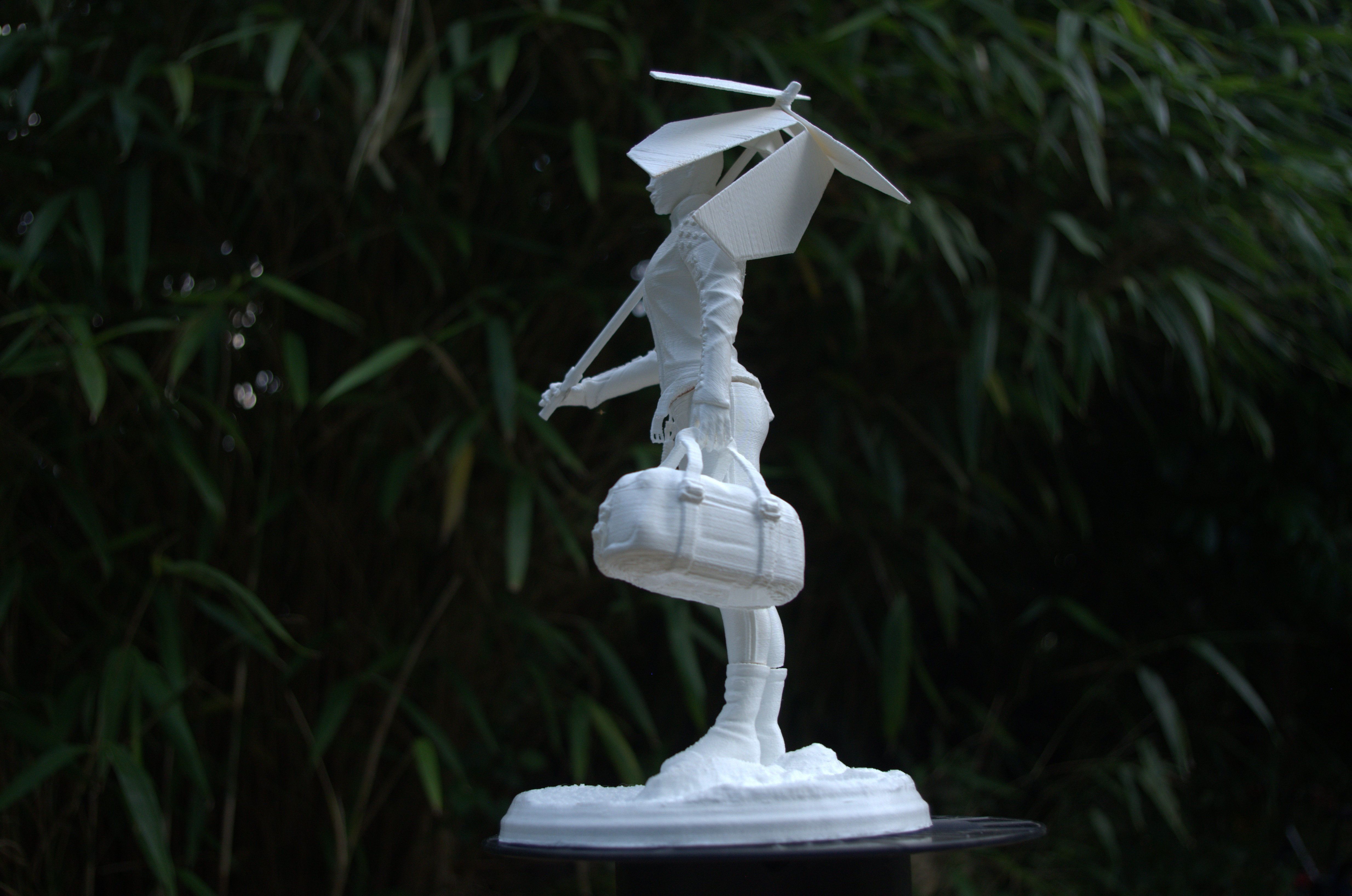 FRAGILE sculpture of woman holding umbrella 3D print model_10