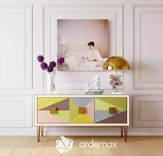Credenza with decor set