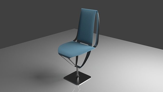 The Stay Home Chair Modern Office Chrome Fabric Design 3D model