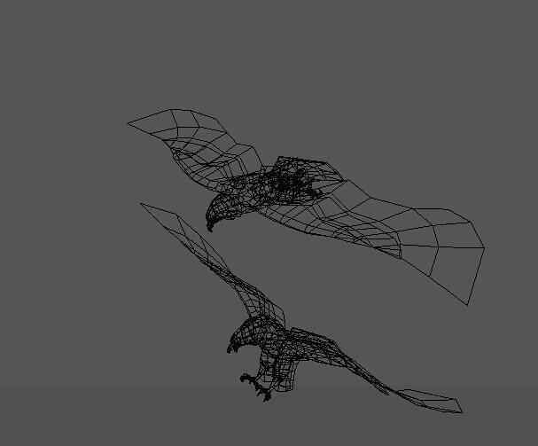 eagle two eagles in flight 3D model_3