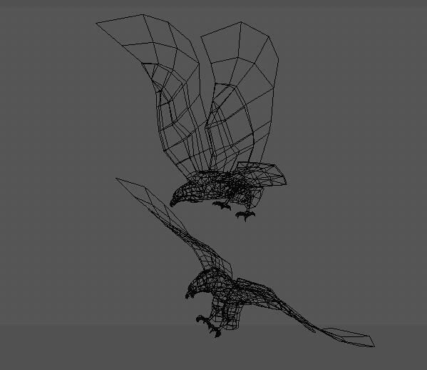 eagle two eagles in flight 3D model_1