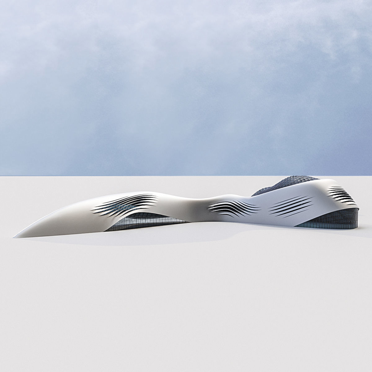 Futuristic building 13 3D model_3