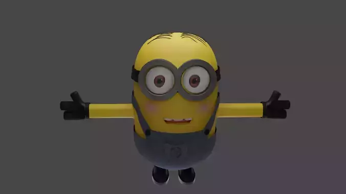 3D model of minion and rigged 3D model
