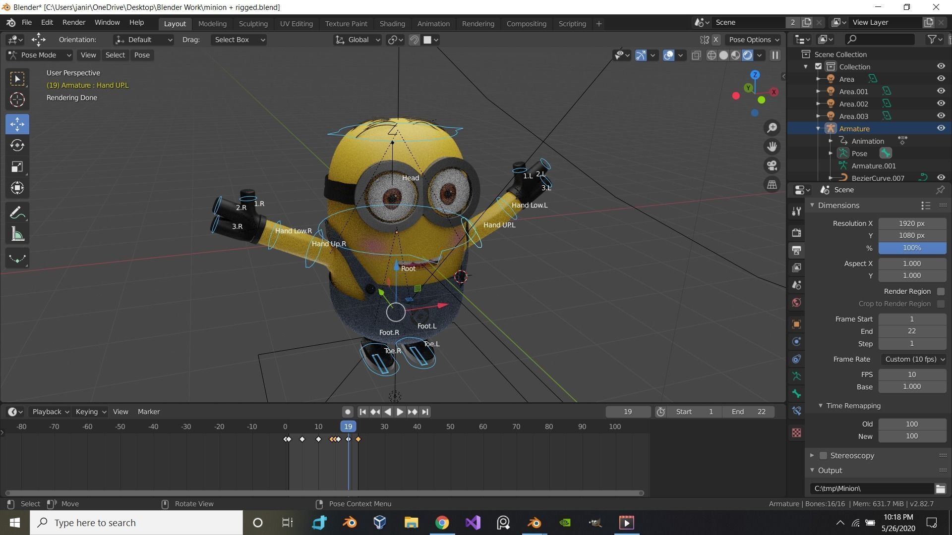 3D model of minion and rigged 3D model_1
