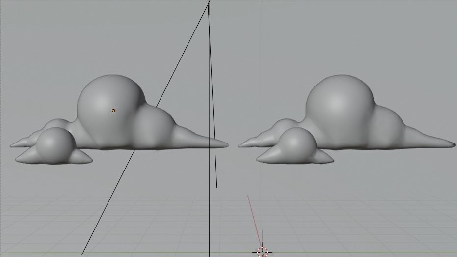 low poly cloud model in sky Low-poly 3D model_4