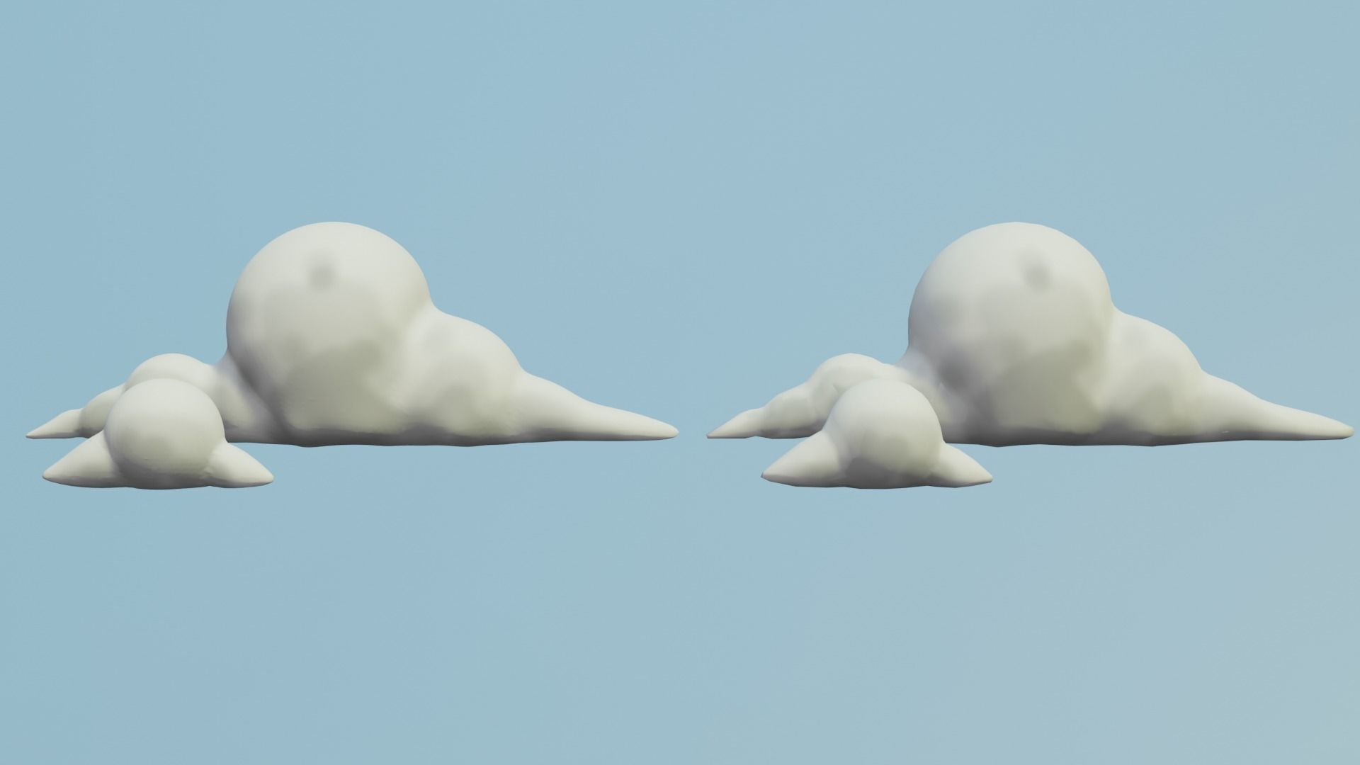 low poly cloud model in sky Low-poly 3D model_1