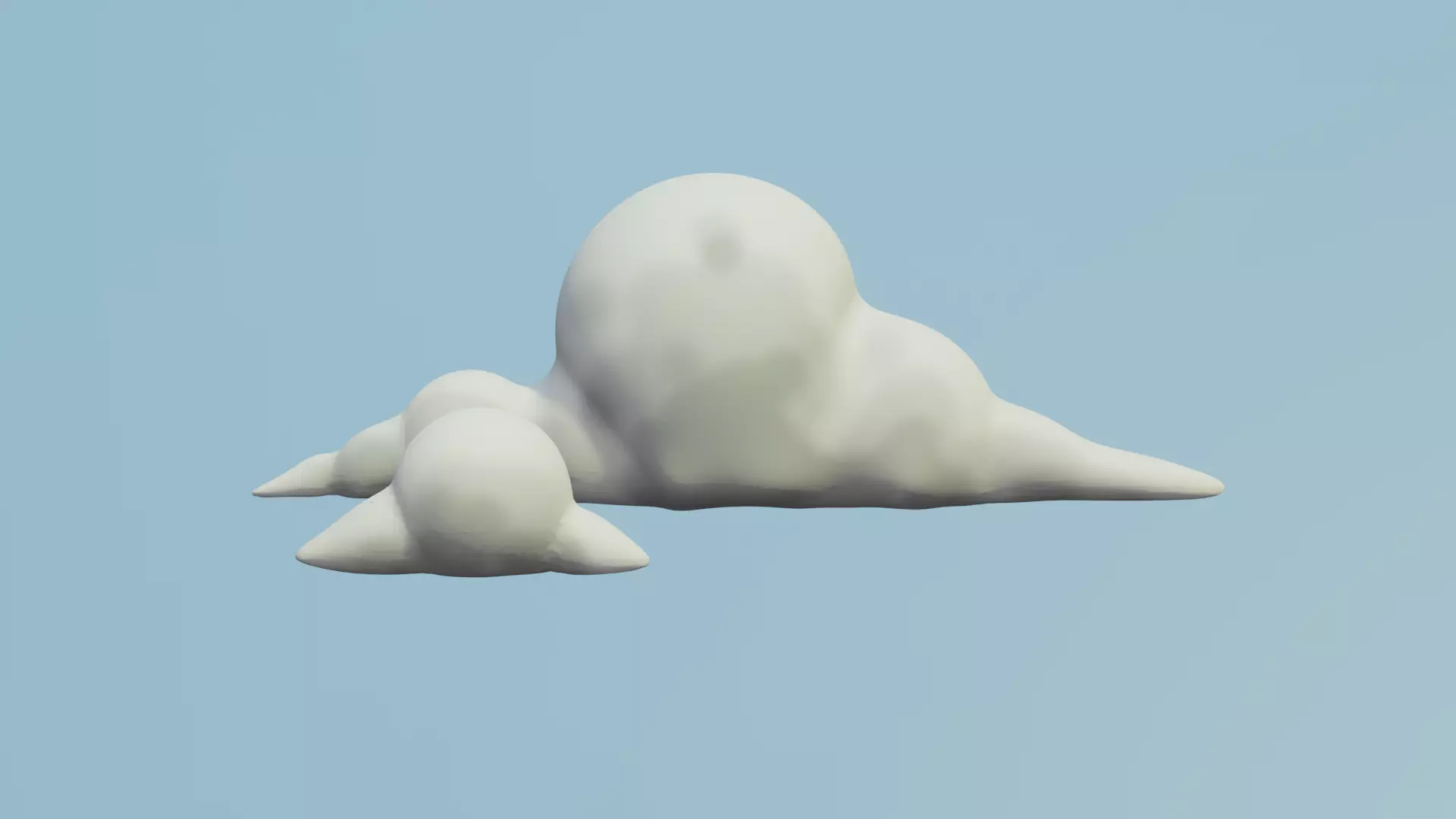low poly cloud model in sky Low-poly 3D model_0