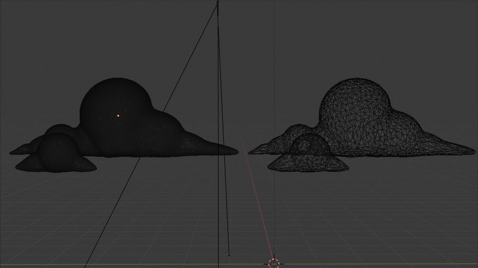 low poly cloud model in sky Low-poly 3D model_2
