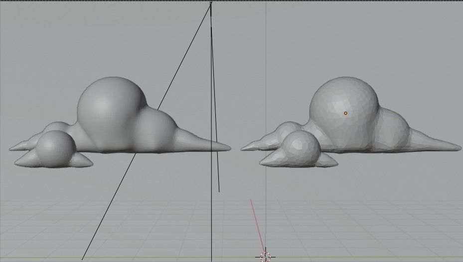 low poly cloud model in sky Low-poly 3D model_5