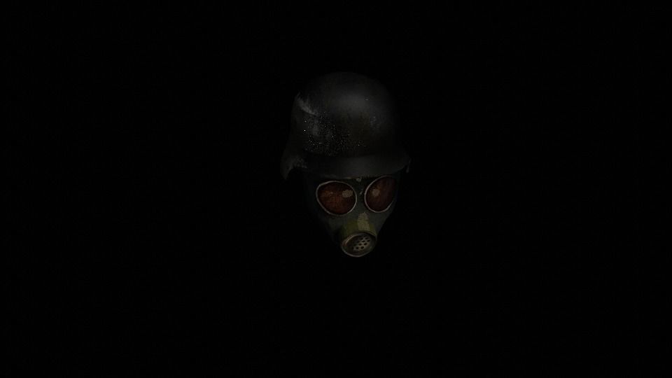 Old WW2 Style Gas Mask Low-poly 3D model_1