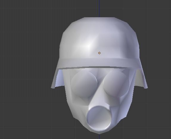 Old WW2 Style Gas Mask Low-poly 3D model_2