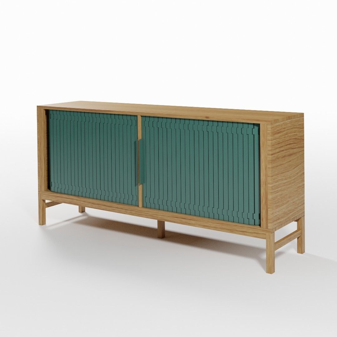 Scandinavian Cabinet Set 3D model_4