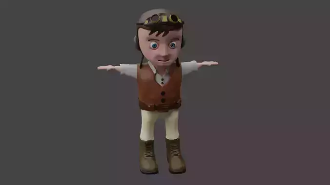 3D model of Cartoon Character and Rigged