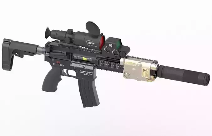 Gun Assault Rifle HK 416 3D model