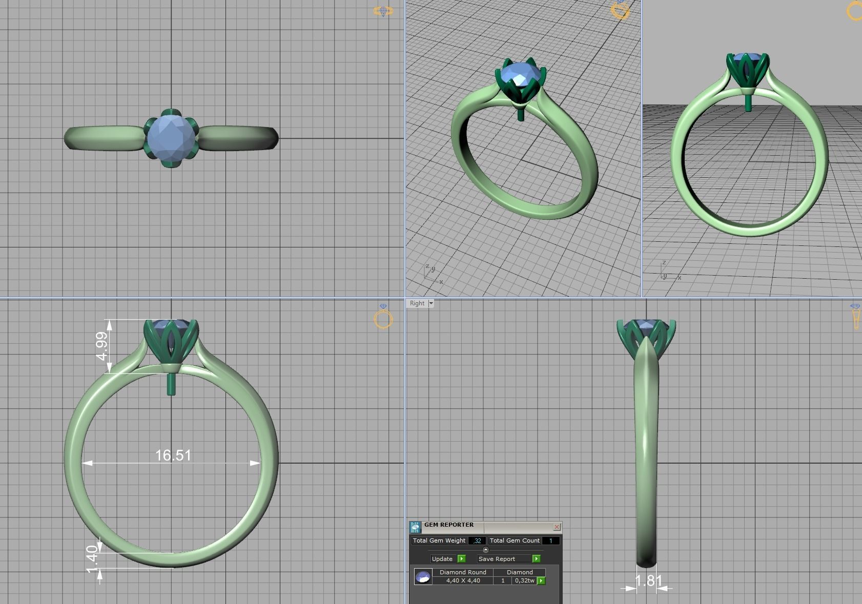 Delightful Solitaire Classic Engagement ring 3dmodel 3D print model_11