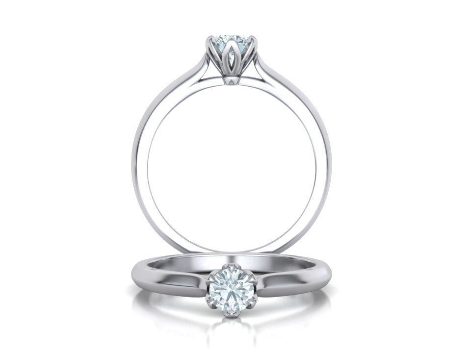 Delightful Solitaire Classic Engagement ring 3dmodel 3D print model_3