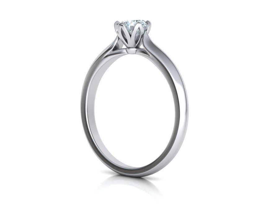 Delightful Solitaire Classic Engagement ring 3dmodel 3D print model_8
