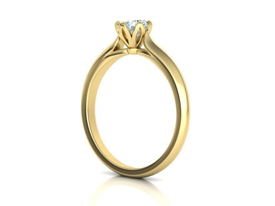 Delightful Solitaire Classic Engagement ring 3dmodel 3D print model_9