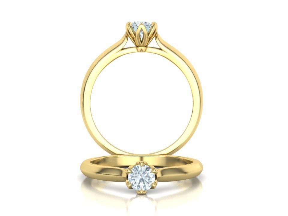 Delightful Solitaire Classic Engagement ring 3dmodel 3D print model_4