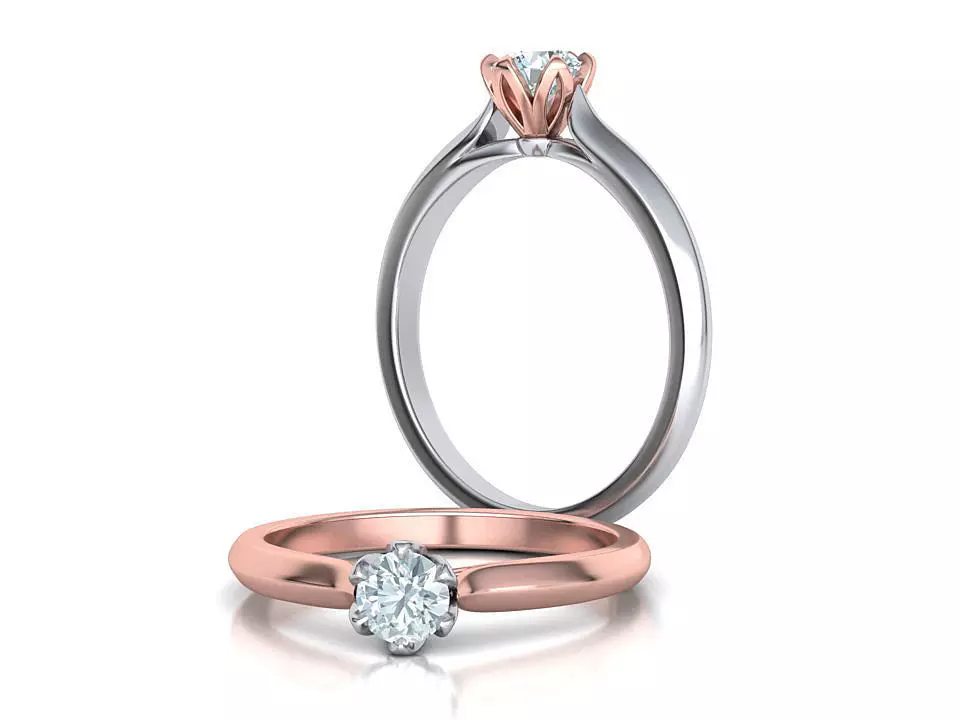 Delightful Solitaire Classic Engagement ring 3dmodel 3D print model_0
