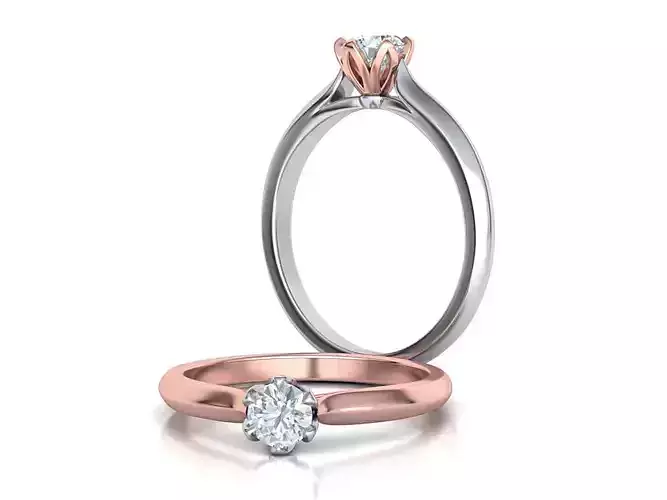 Delightful Solitaire Classic Engagement ring 3dmodel 3D print model