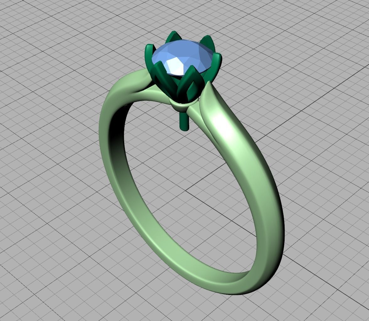 Delightful Solitaire Classic Engagement ring 3dmodel 3D print model_16