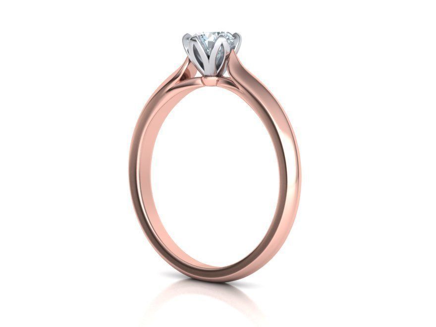 Delightful Solitaire Classic Engagement ring 3dmodel 3D print model_7