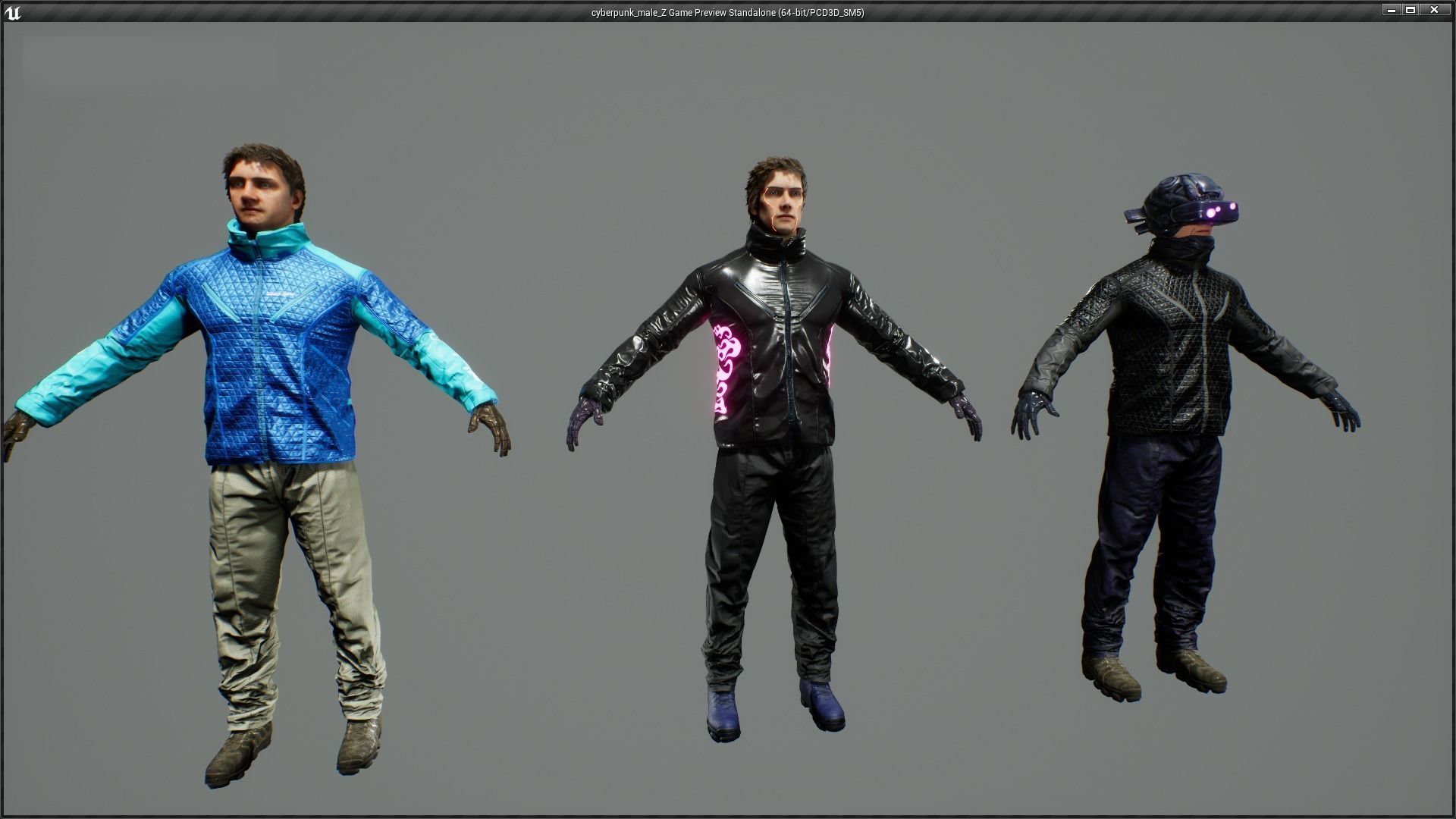 cyberpunk male Z UNREAL ENGINE 4 Low-poly 3D model_14