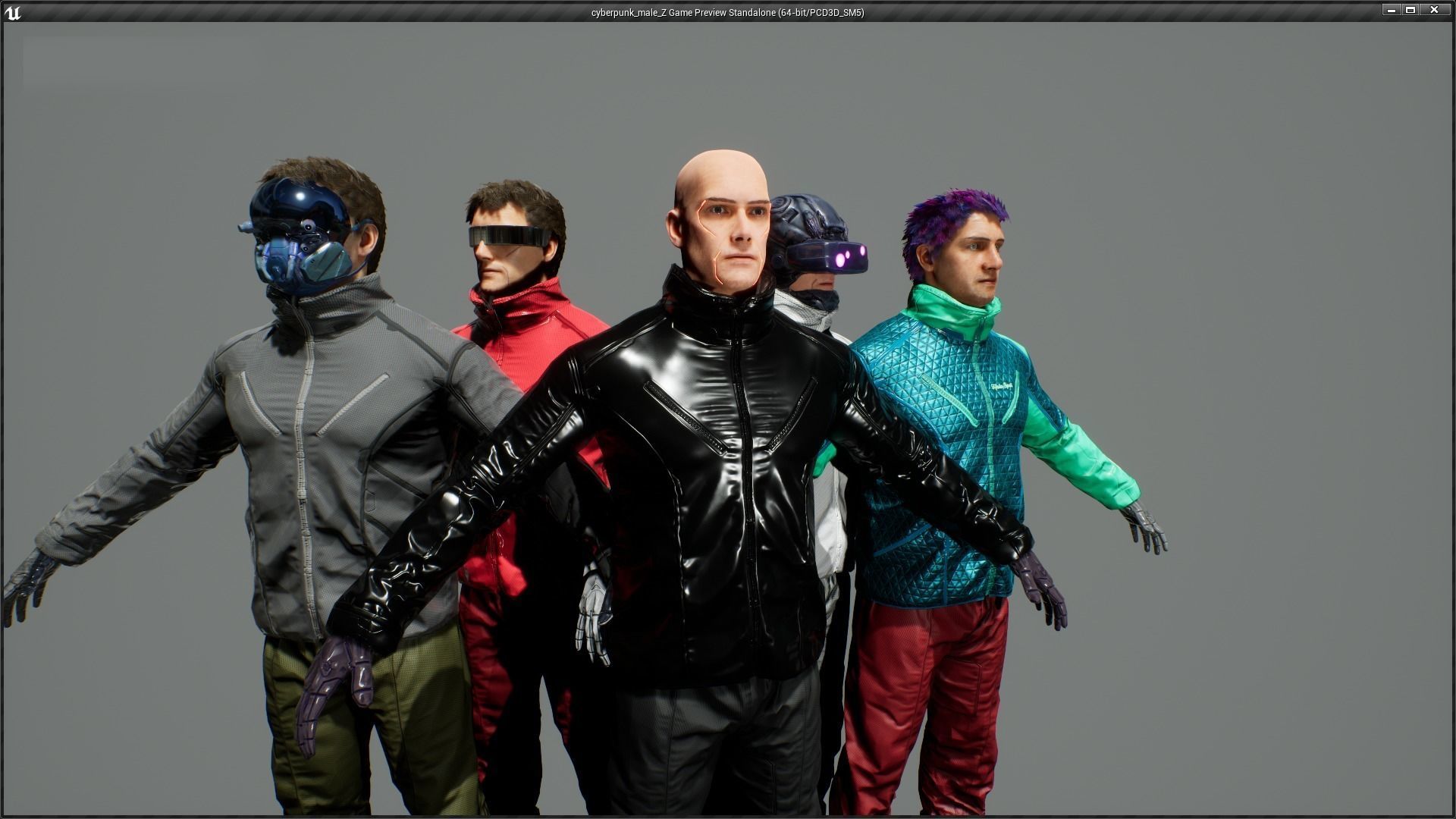 cyberpunk male Z UNREAL ENGINE 4 Low-poly 3D model_6