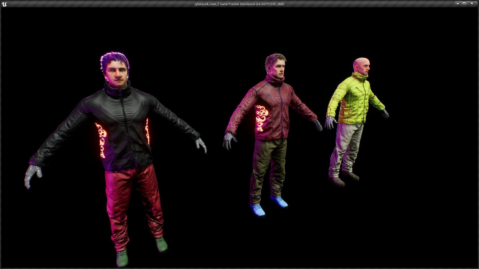 cyberpunk male Z UNREAL ENGINE 4 Low-poly 3D model_9