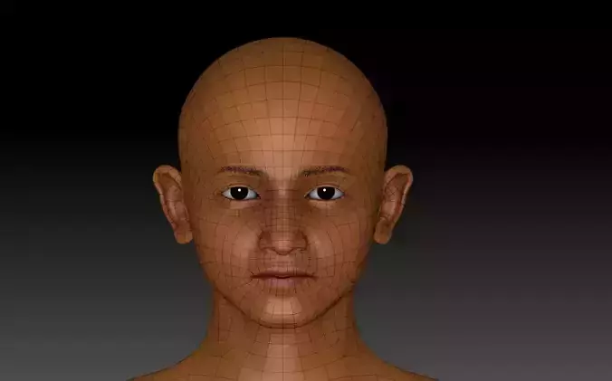 Kid base mesh Low-poly 3D model